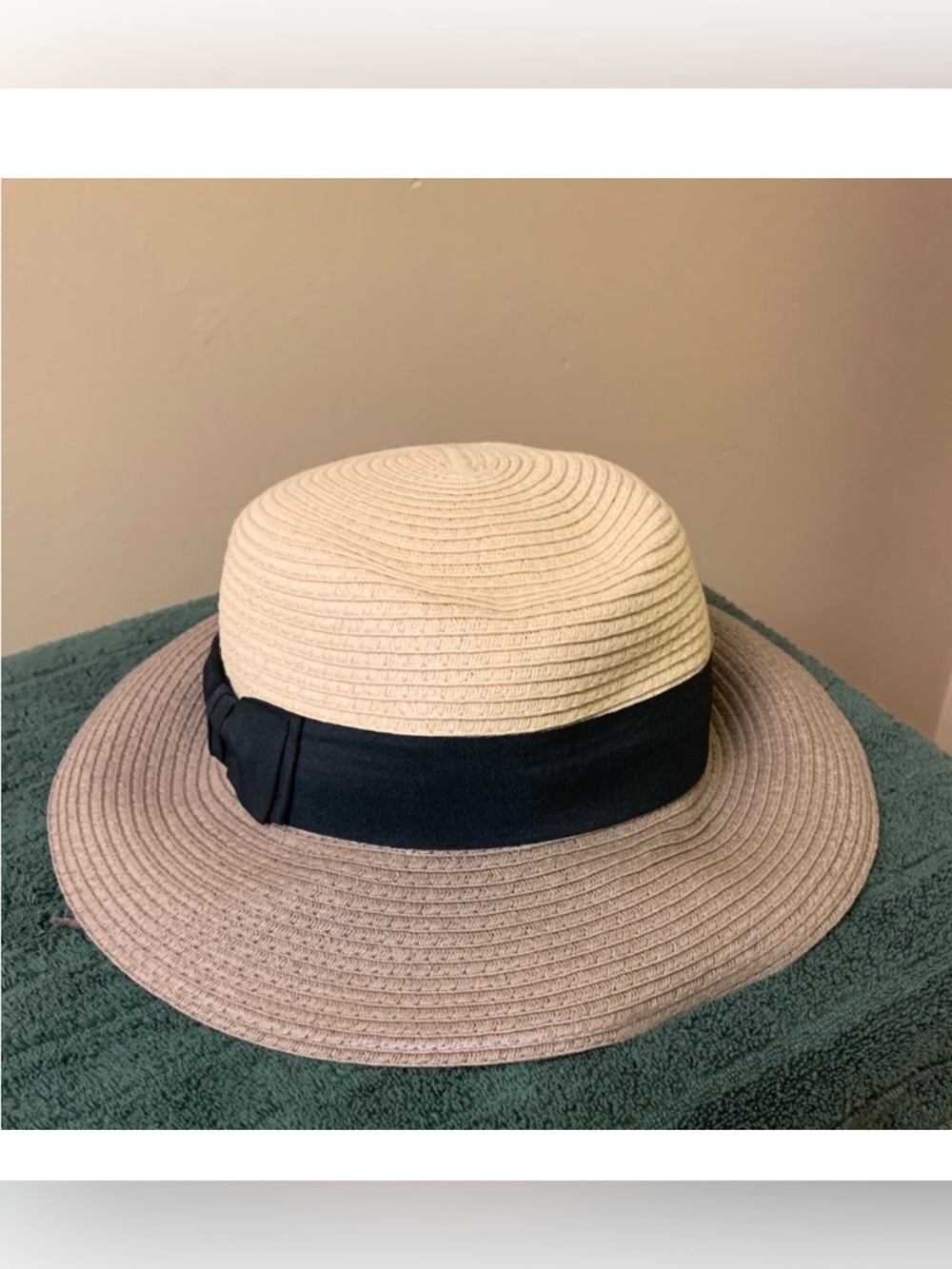 Parkhurst Two-Tone Straw Sun Hat with Black Band